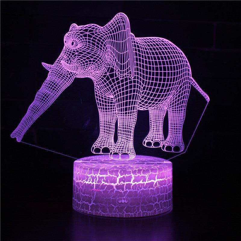 Cartoon Elephant 3D Optical Illusion Lamp - 3D Optical Lamp