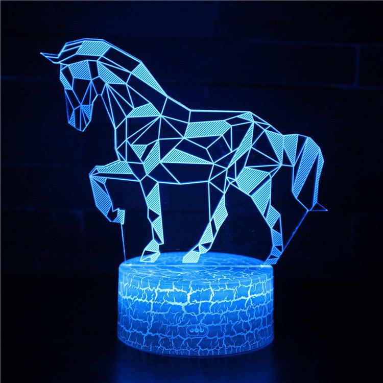 Polygon Horse LED Light-3D Optical Lamp