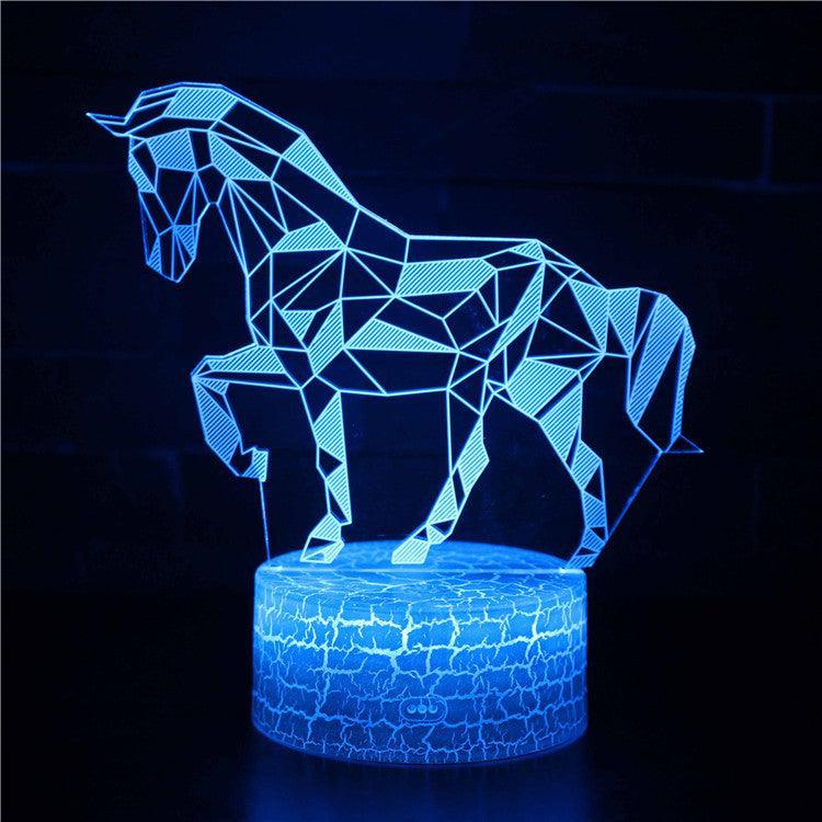 Cool Geometric Horse 3D Optical Illusion Lamp - 3D Optical Lamp