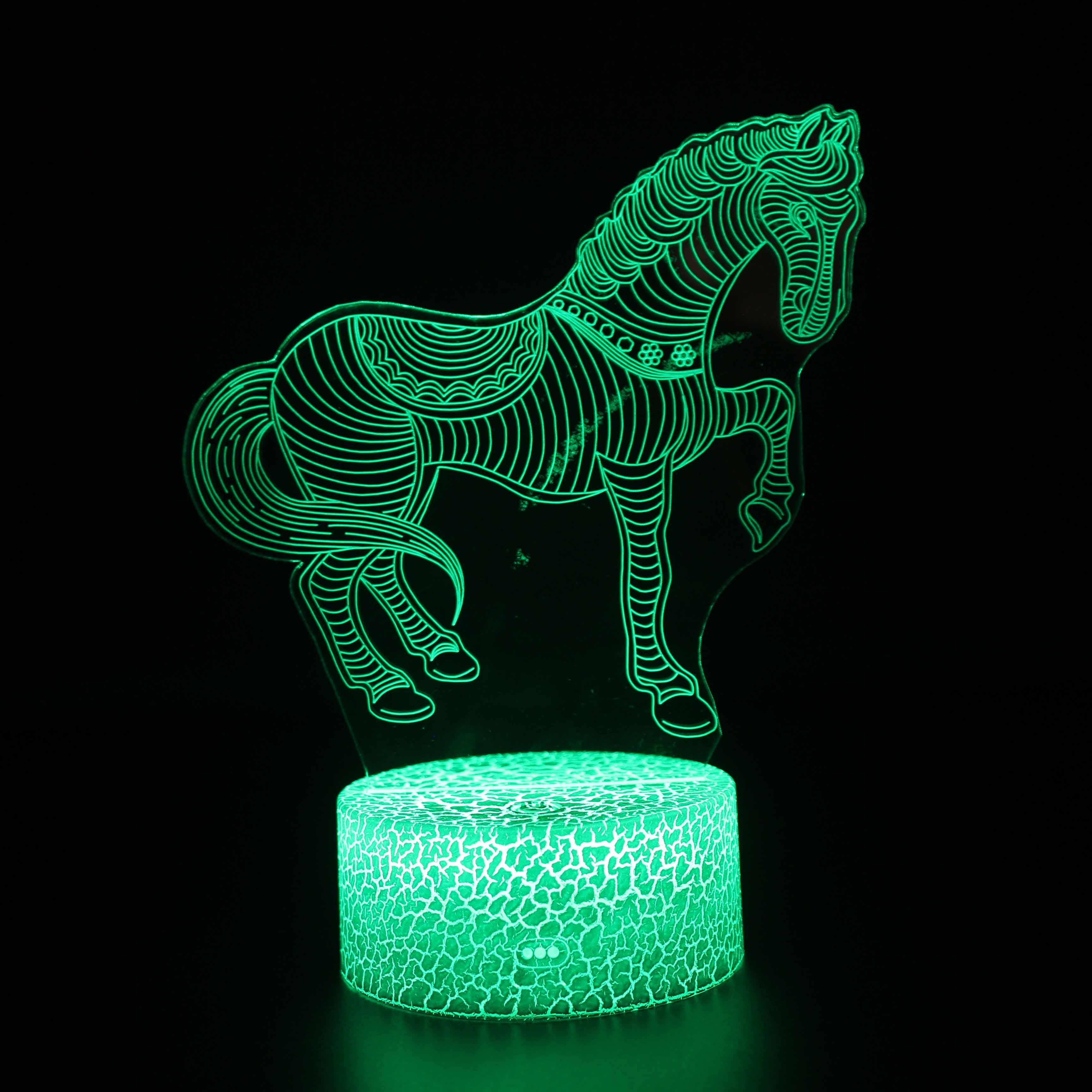 Circus Horse 3D Optical Illusion Lamp - 3D Optical Lamp