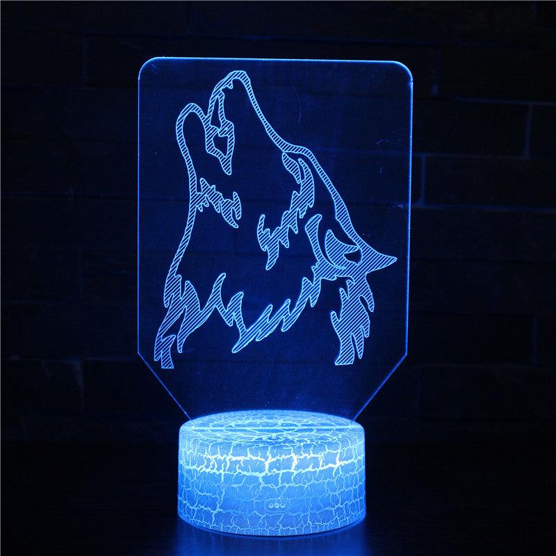 Abstract Howling Wolf Lamp 3D Optical Illusion Light for Home-3D Optical Lamp