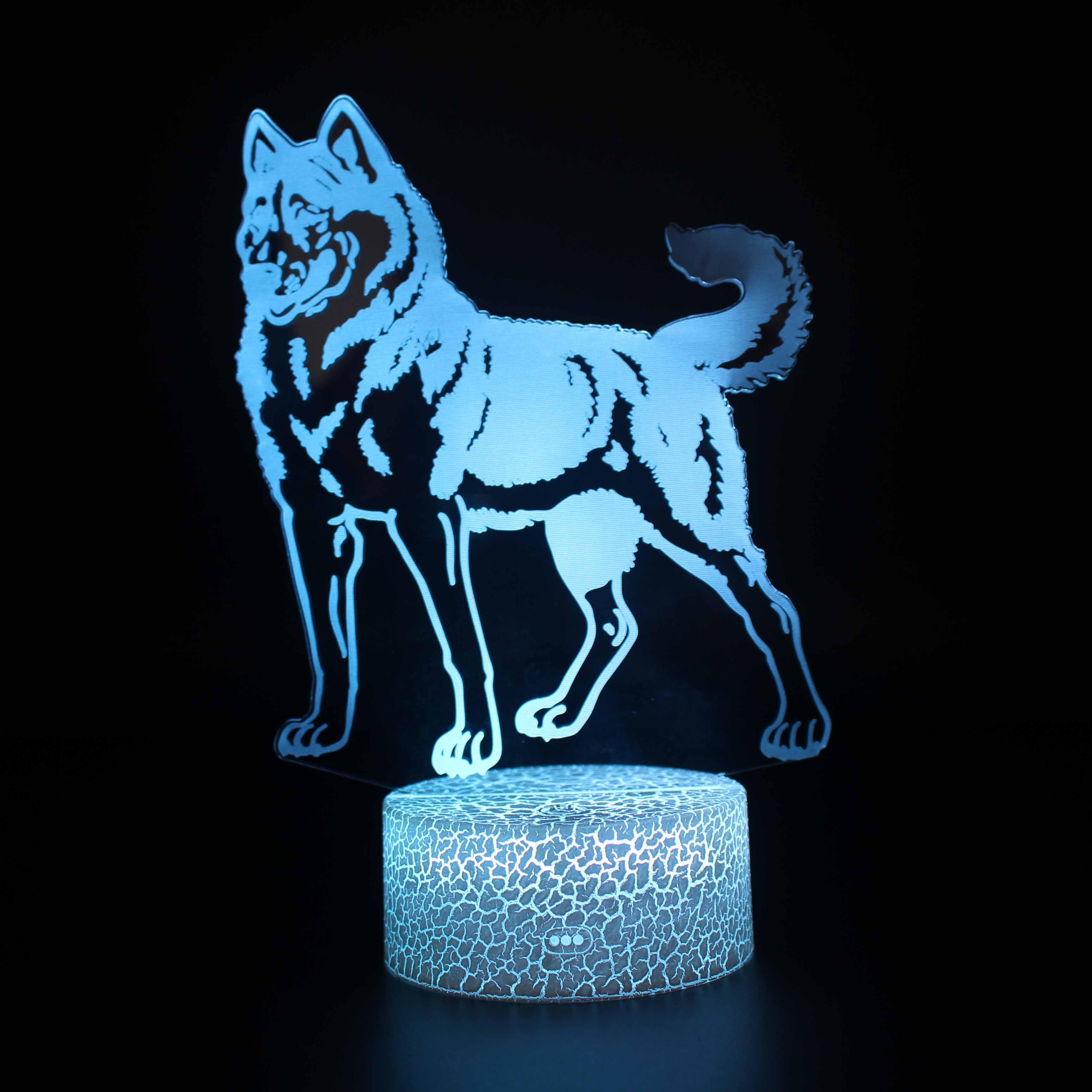 Abstract Standing Wolf Optical Illusion Lamp - 3D Optical Lamp