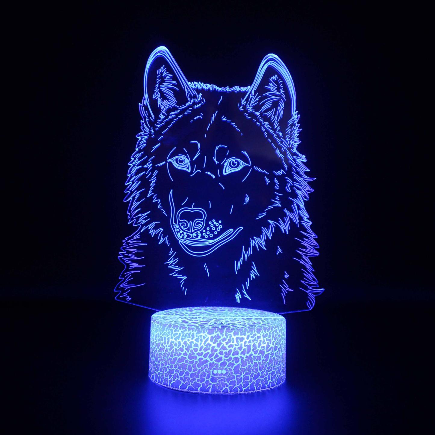 Abstract Smiling Wolf Optical Illusion Lamp - 3D Optical Lamp