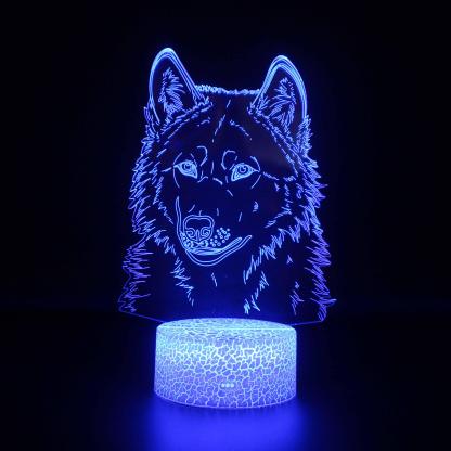 Abstract Smiling Wolf Optical Illusion Lamp - 3D Optical Lamp