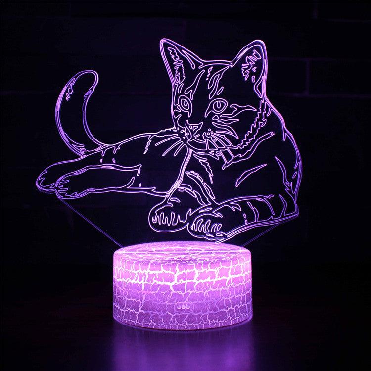Cat Multicolor LED Light-3D Optical Lamp
