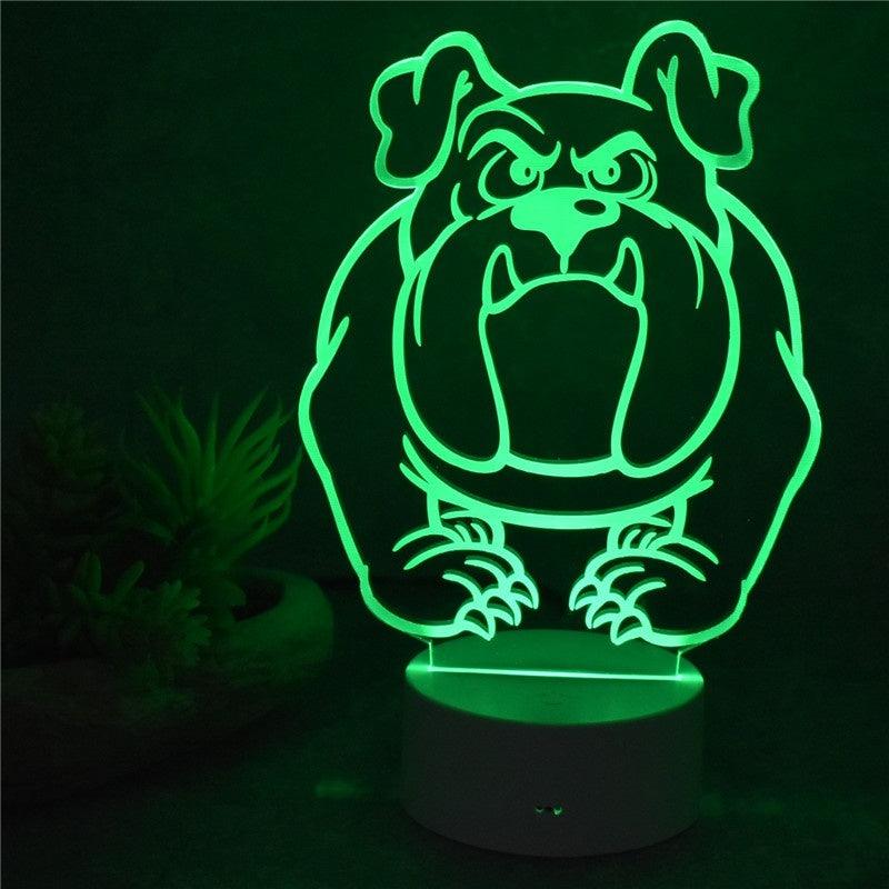 Bull Dog 3D Optical Lamp with Touch Sensor and Remote Control-3D Optical Lamp