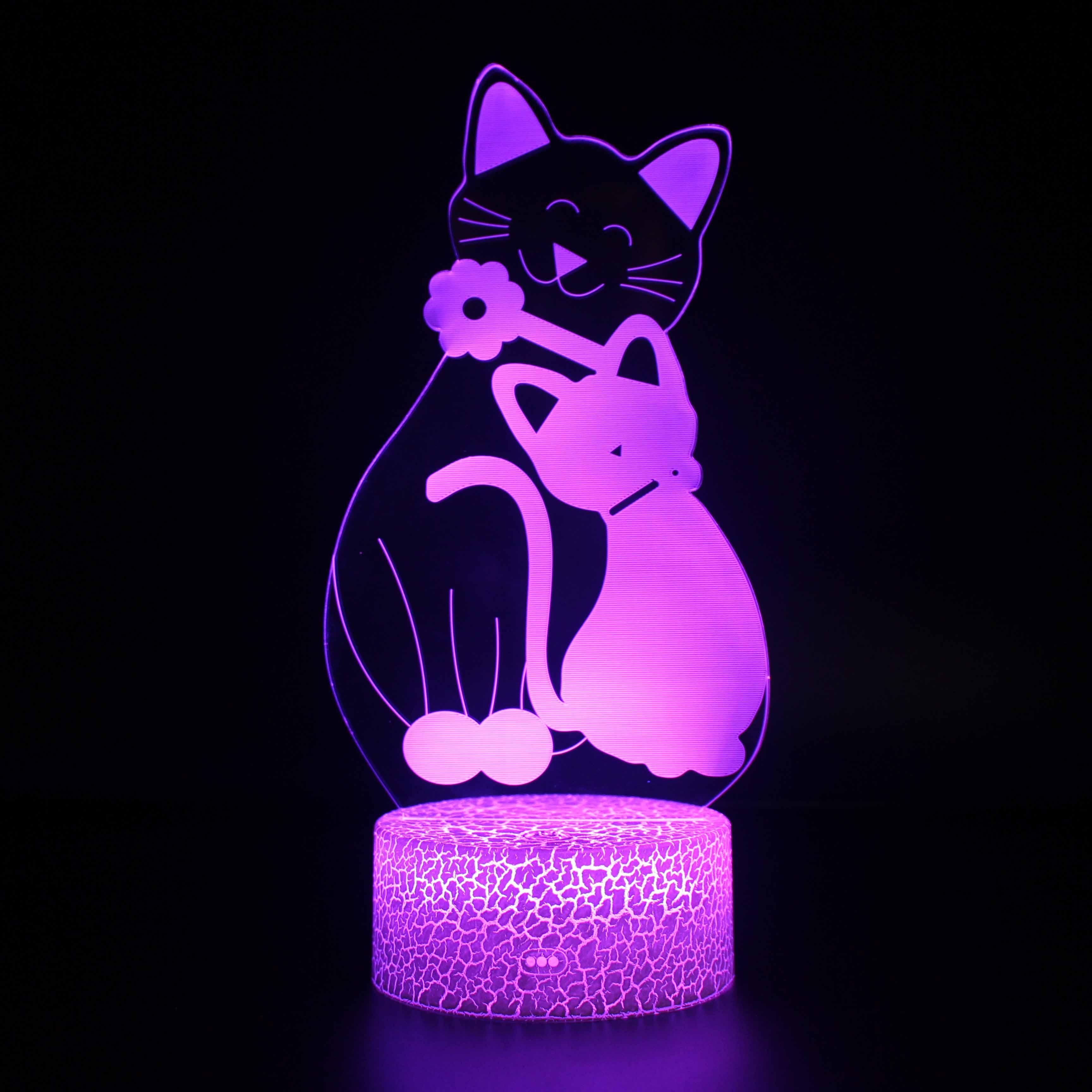 two cats led lamp-3D Optical Lamp