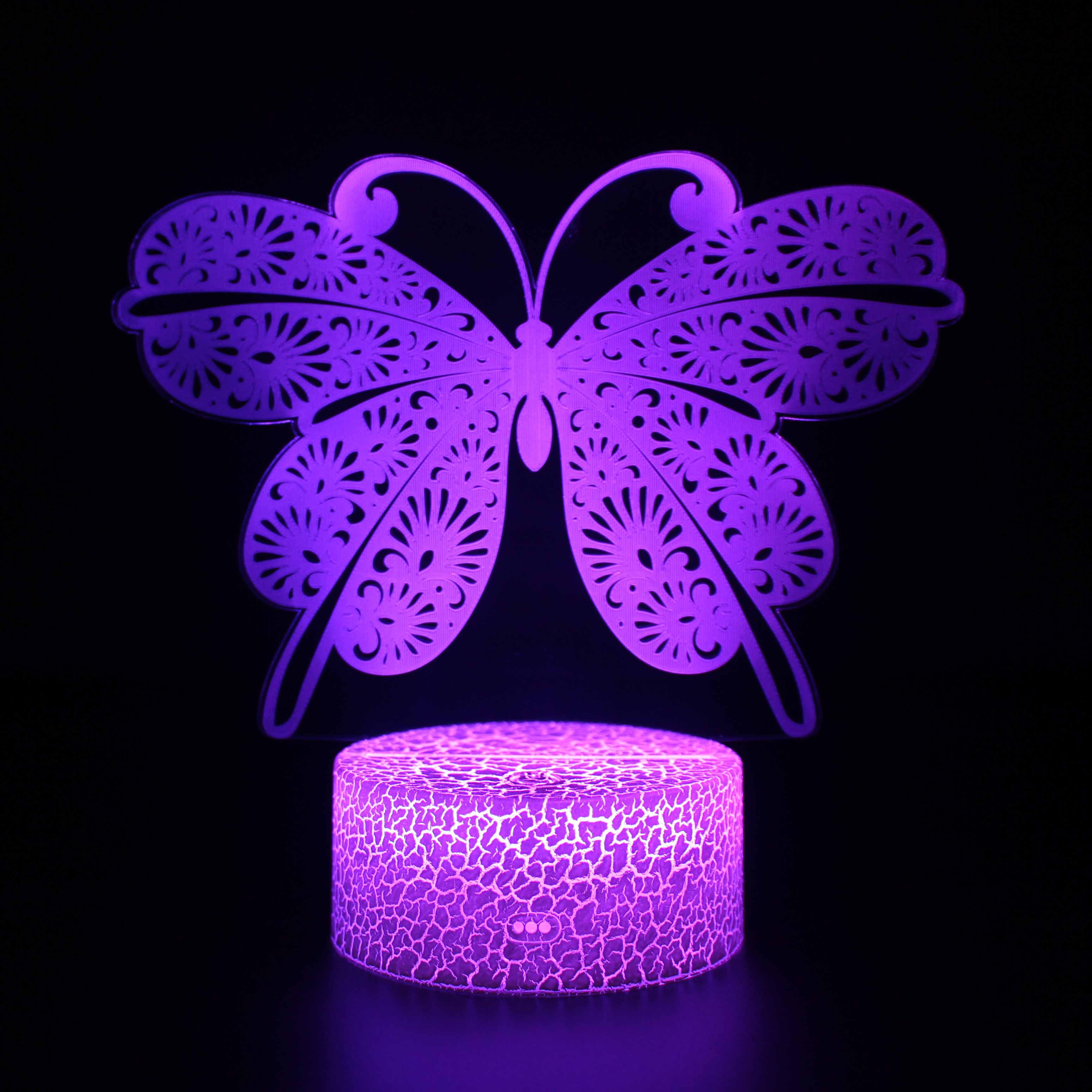 Butterfly 3D Optical Illusion Lamp - 3D Optical Lamp