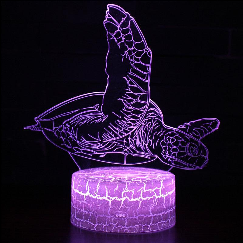 Realistic Sea Turtle Marine Life 3D Optical Illusion Lamp - 3D Optical Lamp