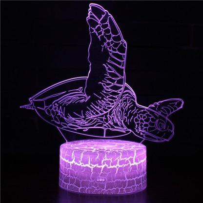 Realistic Sea Turtle Marine Life 3D Optical Illusion Lamp - 3D Optical Lamp