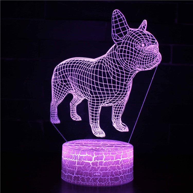 French Bull Dog 3D Optical Illusion Lamp - 3D Optical Lamp