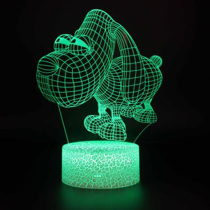 Animated Cute Puppy Dog 3D Optical Illusion Lamp - 3D Optical Lamp