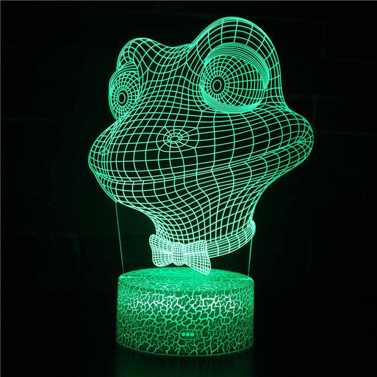 Animated Frog Head 3D Optical Illusion Lamp - 3D Optical Lamp