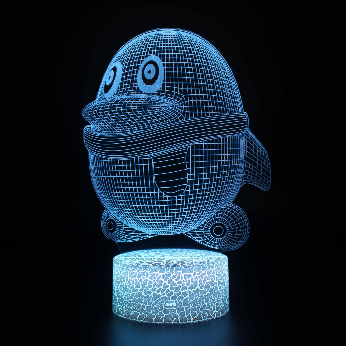 Penguin 3D Lamp – Cute LED Night Light with 7 Colors & Remote Control-3D Optical Lamp