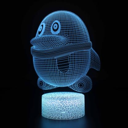 Penguin 3D Lamp – Cute LED Night Light with 7 Colors & Remote Control-3D Optical Lamp
