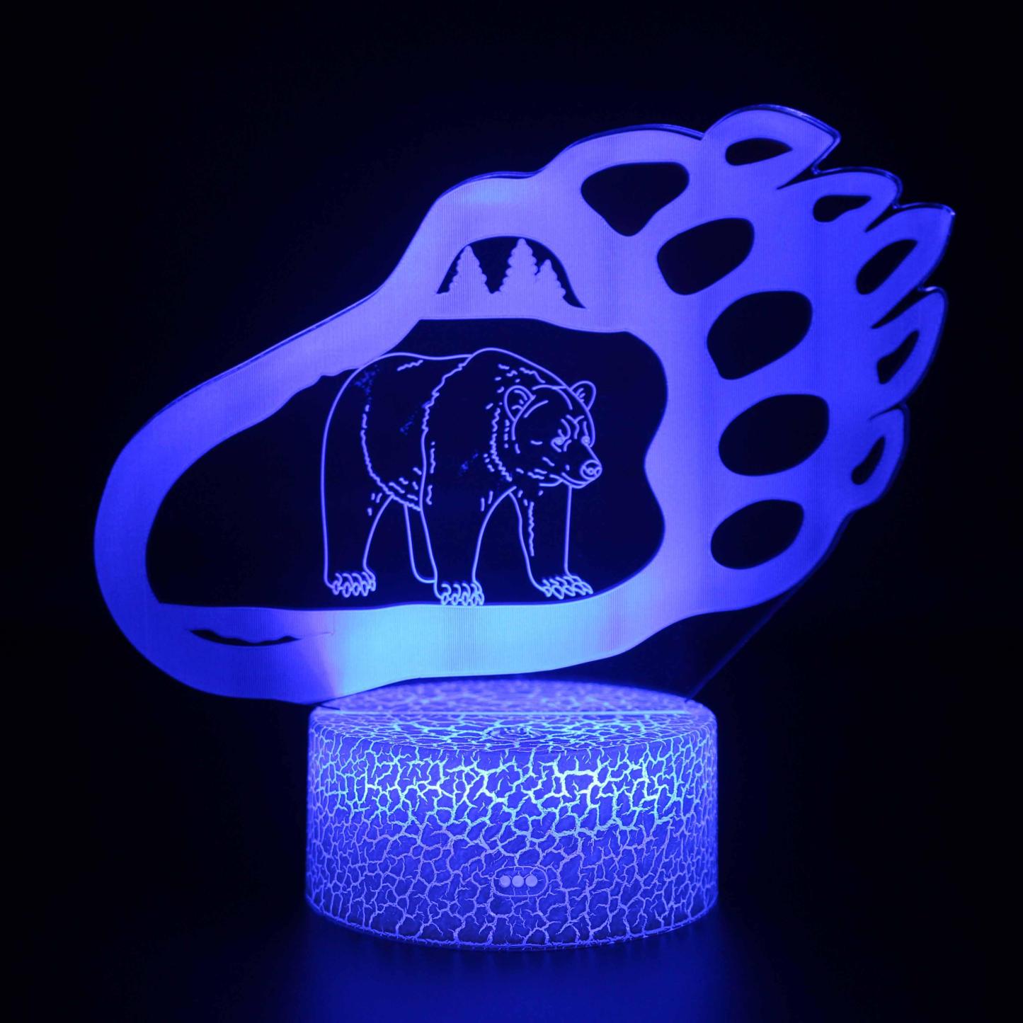 Bear Claw 3D Optical Illusion Lamp - 3D Optical Lamp