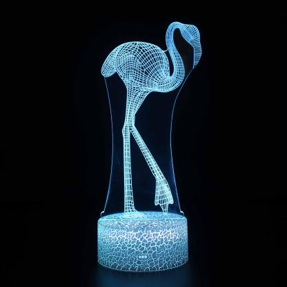 Flamingo 3D Lamp – LED Optical Night Light for Girls, Décor & Gifts-3D Optical Lamp
