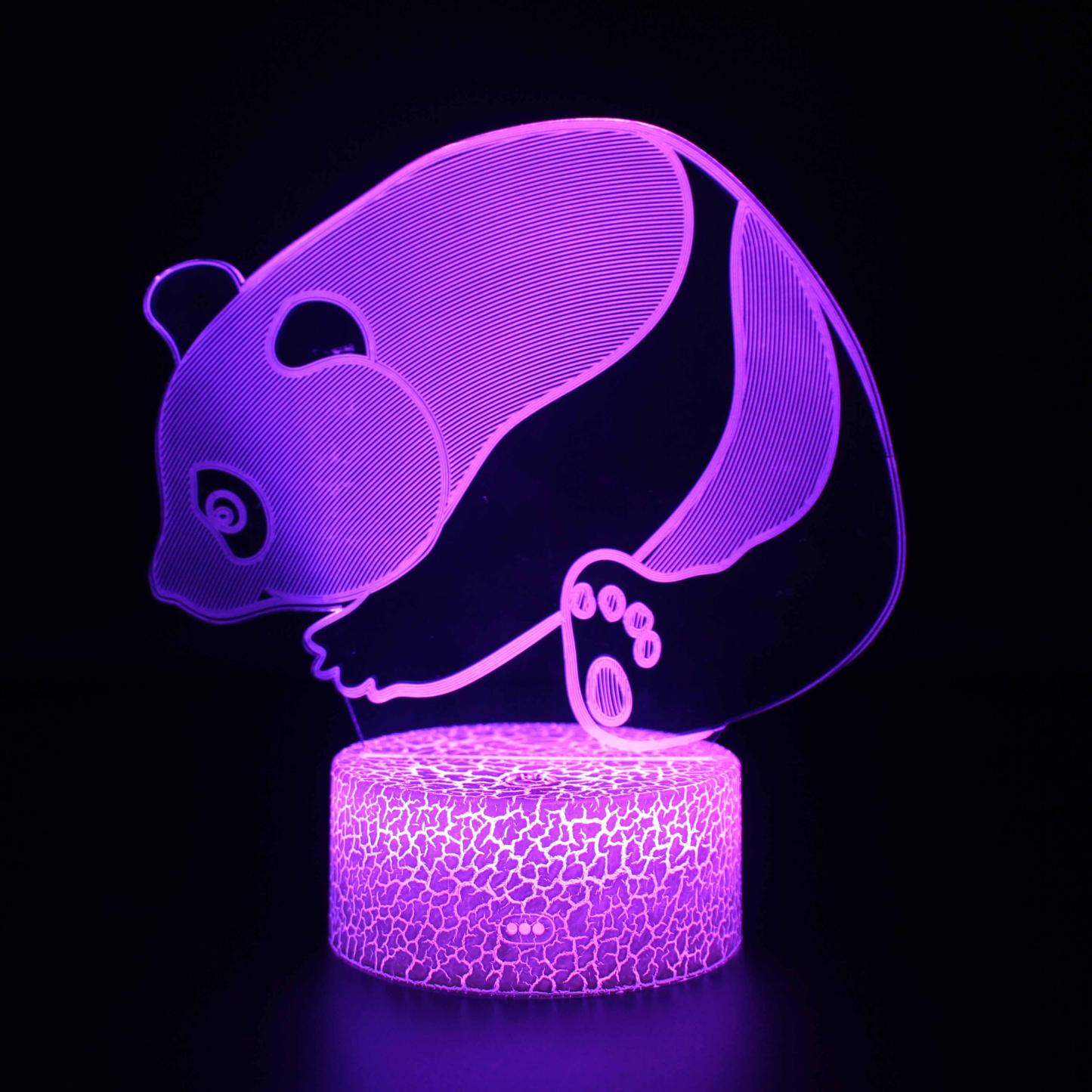 Panda Bear 3D Optical Illusion Lamp - 3D Optical Lamp