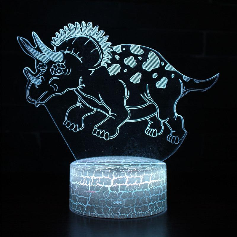 Triceratops 3D Lamp – Dinosaur LED Night Light for Kids & Themed Décor-3D Optical Lamp