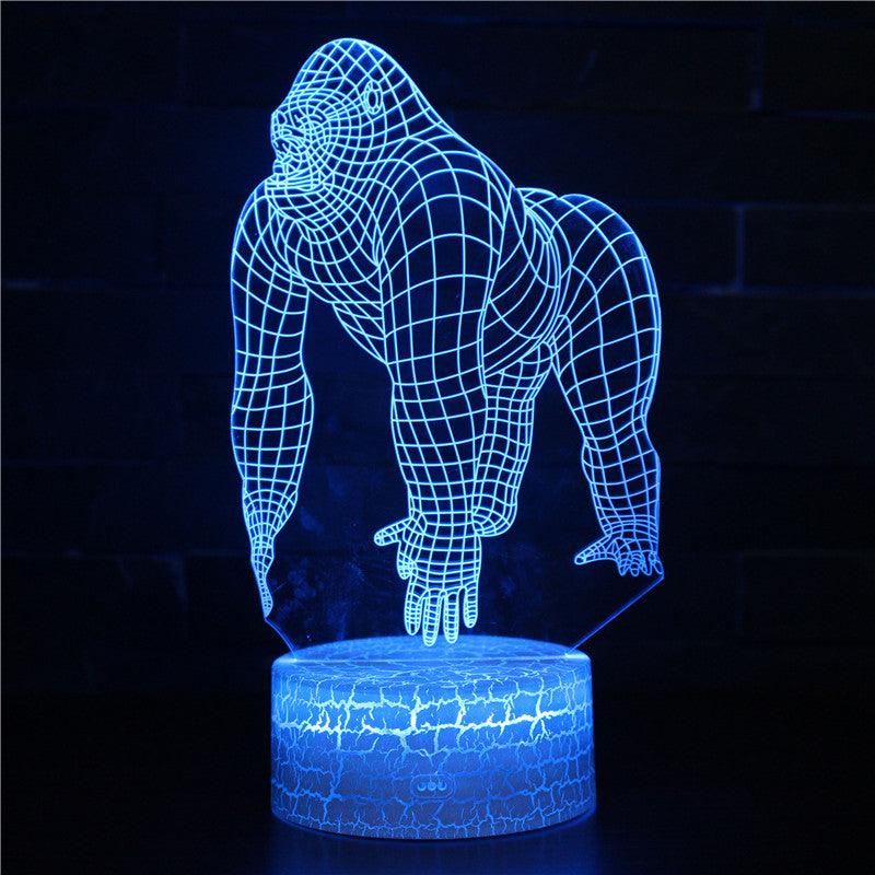 Realistic Gorilla 3D Optical Illusion Lamp - 3D Optical Lamp