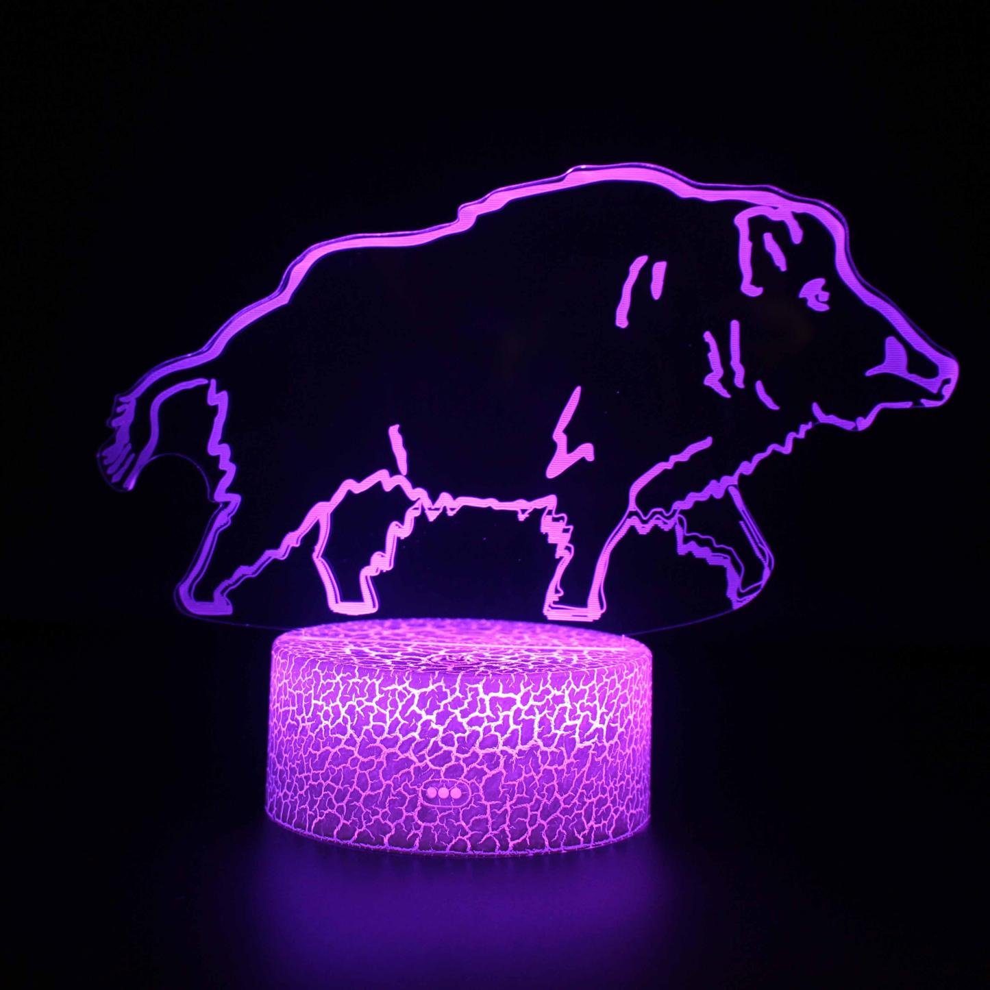 Warthog 3D Lamp – Optical LED Night Light for Kids, Bedrooms & Gifts-3D Optical Lamp