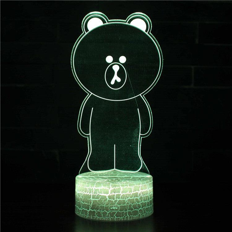 Abstract Beautiful Teddy Optical Illusion Lamp-3D Optical Lamp