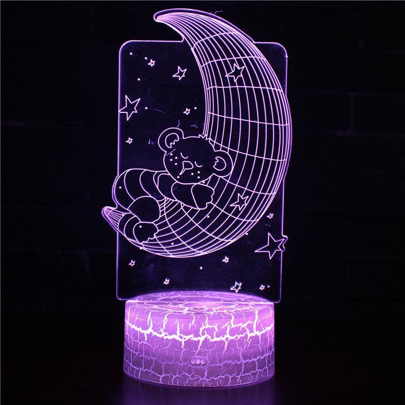 Teddy Bear Moon 3D Optical Illusion Lamp - 3D Optical Lamp