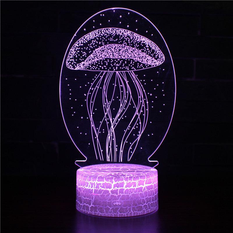 Realistic Jellyfish Marine Life 3D Optical Illusion Lamp - 3D Optical Lamp