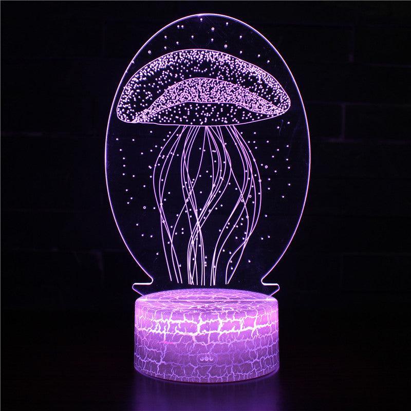 Realistic Jellyfish Marine Life 3D Optical Illusion Lamp - 3D Optical Lamp