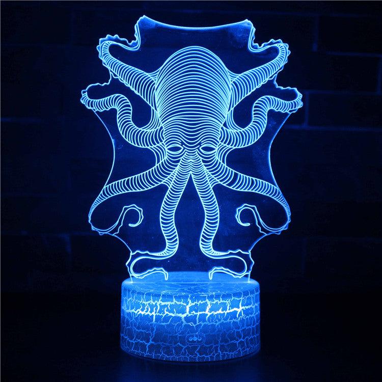 Realistic Octopus Marine Life 3D Optical Illusion Lamp-3D Optical Lamp