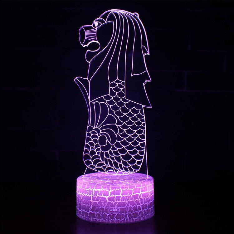 Realistic Seahorse Fish Marine Life 3D Optical Illusion Lamp - 3D Optical Lamp