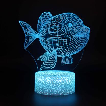 Realistic Fish Marine Life 3D Optical Illusion Lamp - 3D Optical Lamp