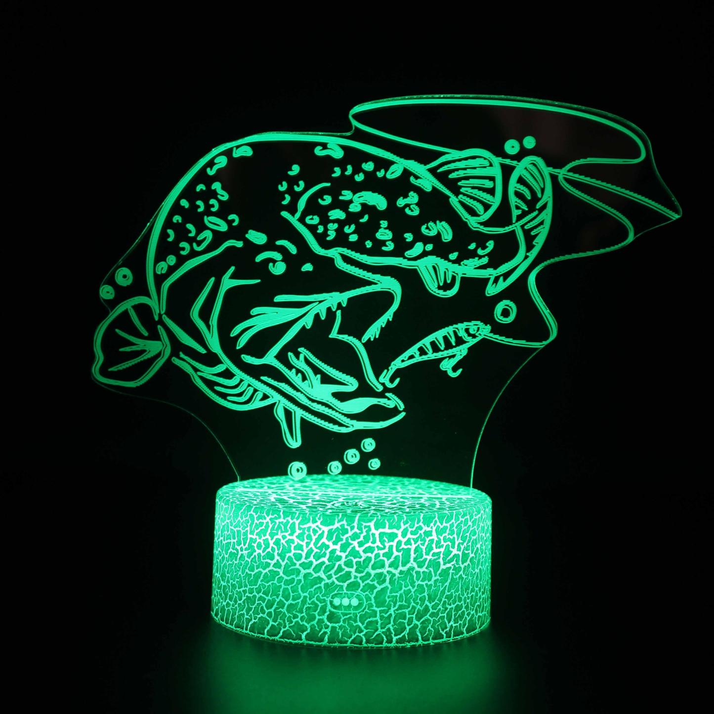 Realistic Fish Marine Life 3D Optical Illusion Lamp - 3D Optical Lamp