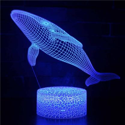 Realistic Whale Marine Life 3D Optical Illusion Lamp - 3D Optical Lamp