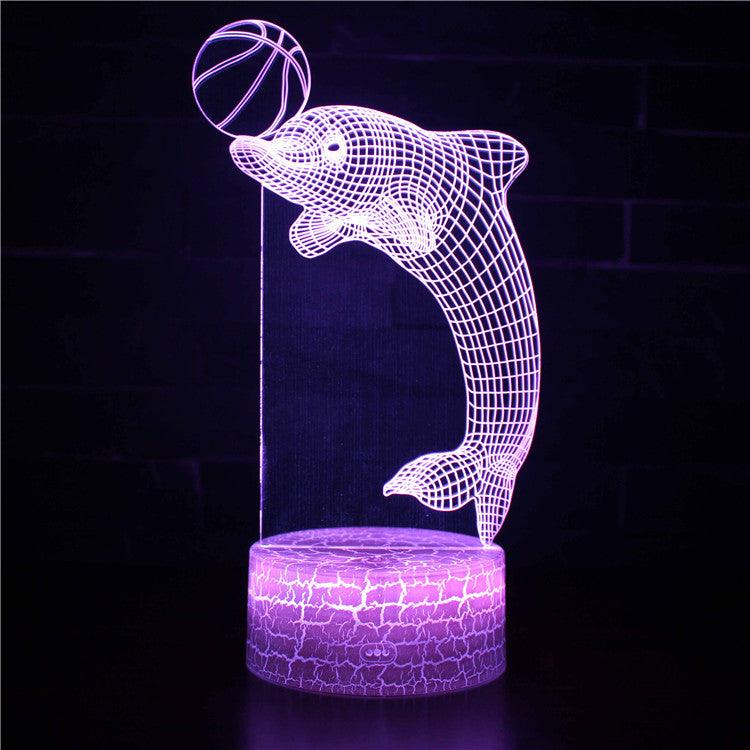 Realistic Dolphin Marine Life 3D Optical Illusion Lamp-3D Optical Lamp