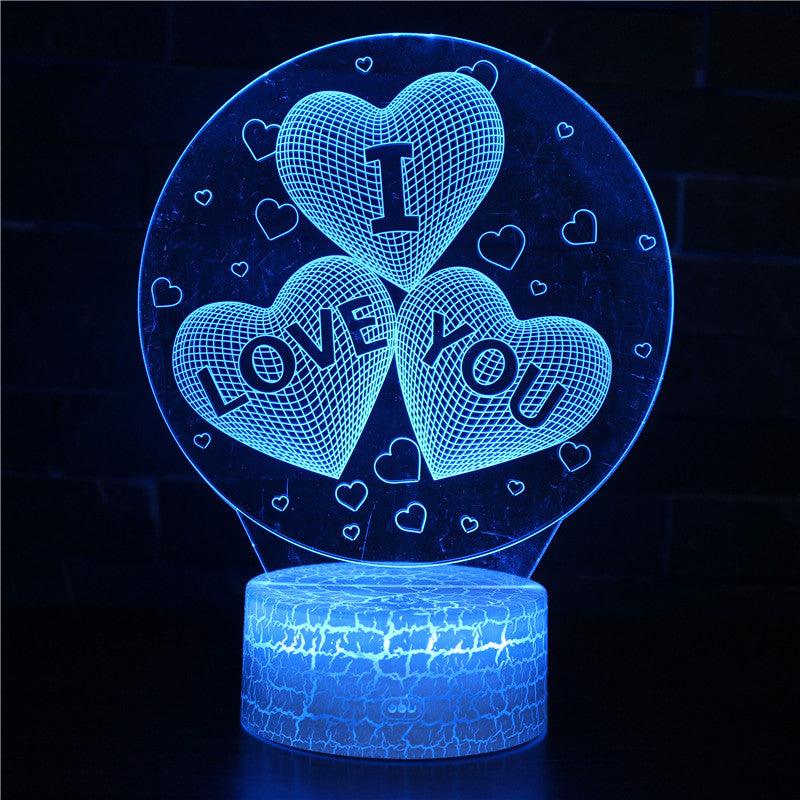 I Love You 3D Optical Illusion Lamp - 3D Optical Lamp
