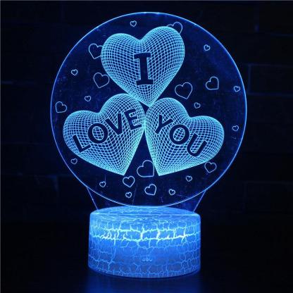 I Love You 3D Optical Illusion Lamp - 3D Optical Lamp