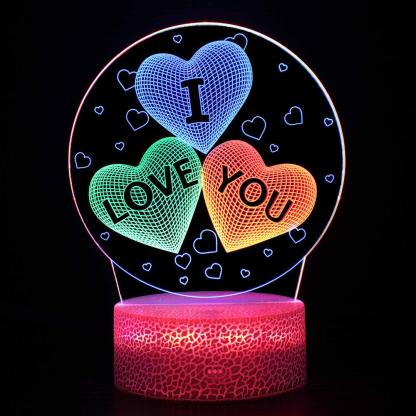 Colorful I Love You 3D Optical Illusion Lamp For Art And Decor-3D Optical Lamp