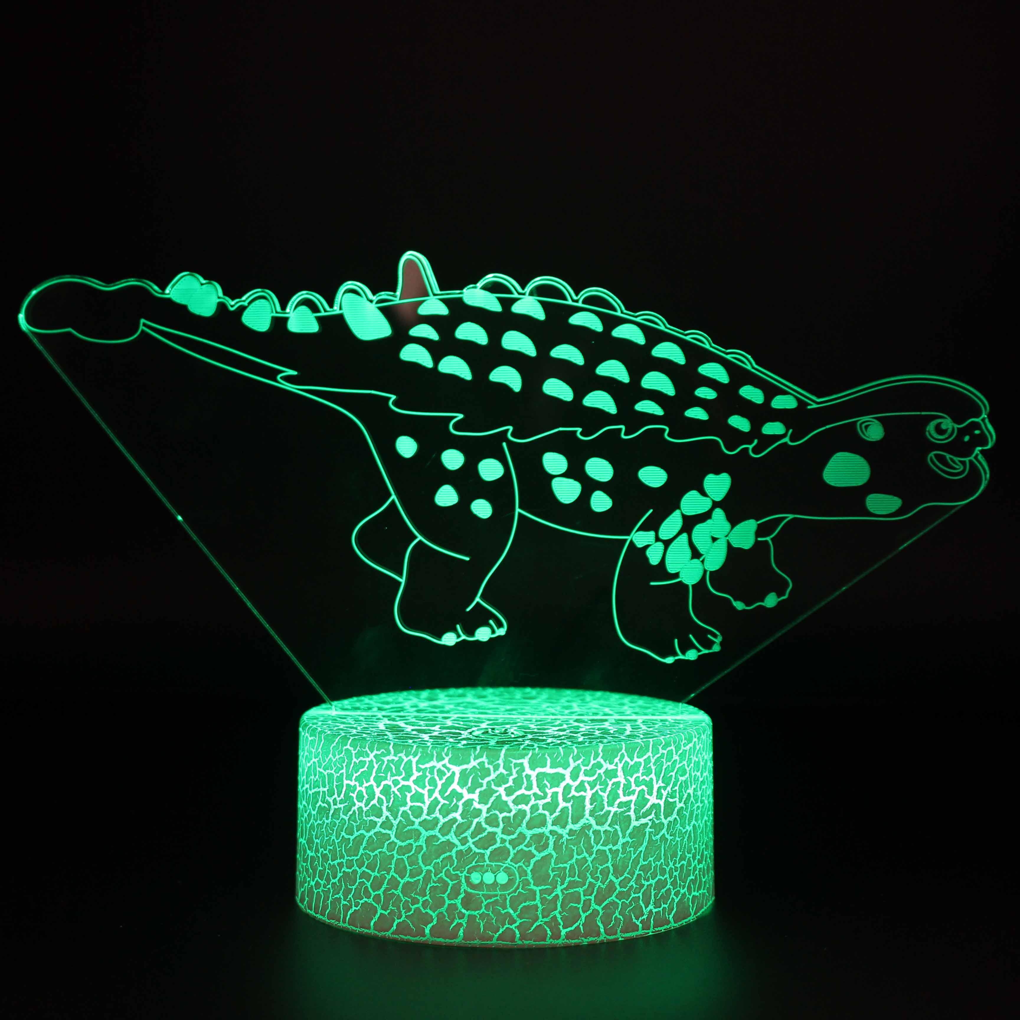 Ankylosaurus Optical 3D Lamp with 16 LED Colors and Remote Control-3D Optical Lamp