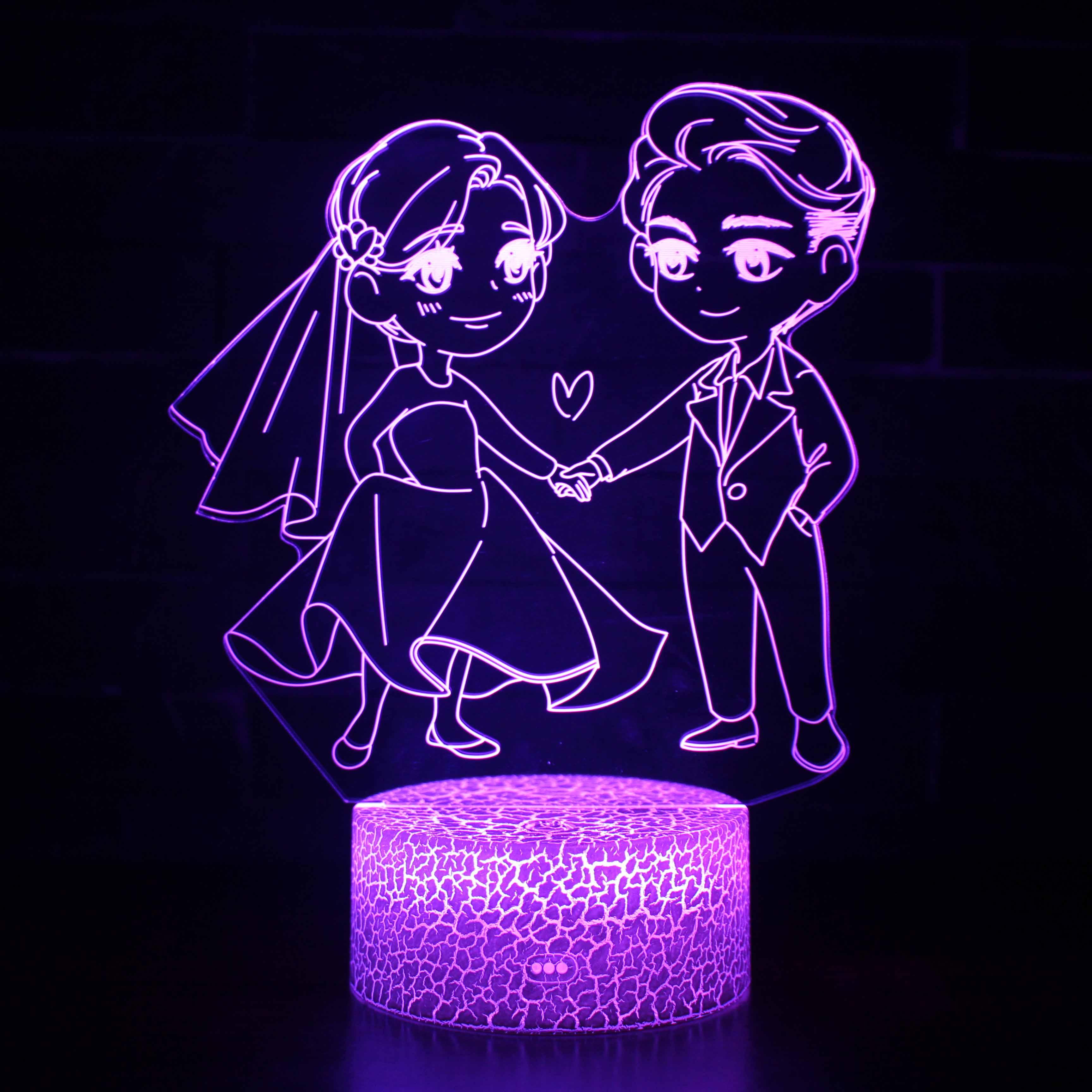 valentines season decor light-3D Optical Lamp