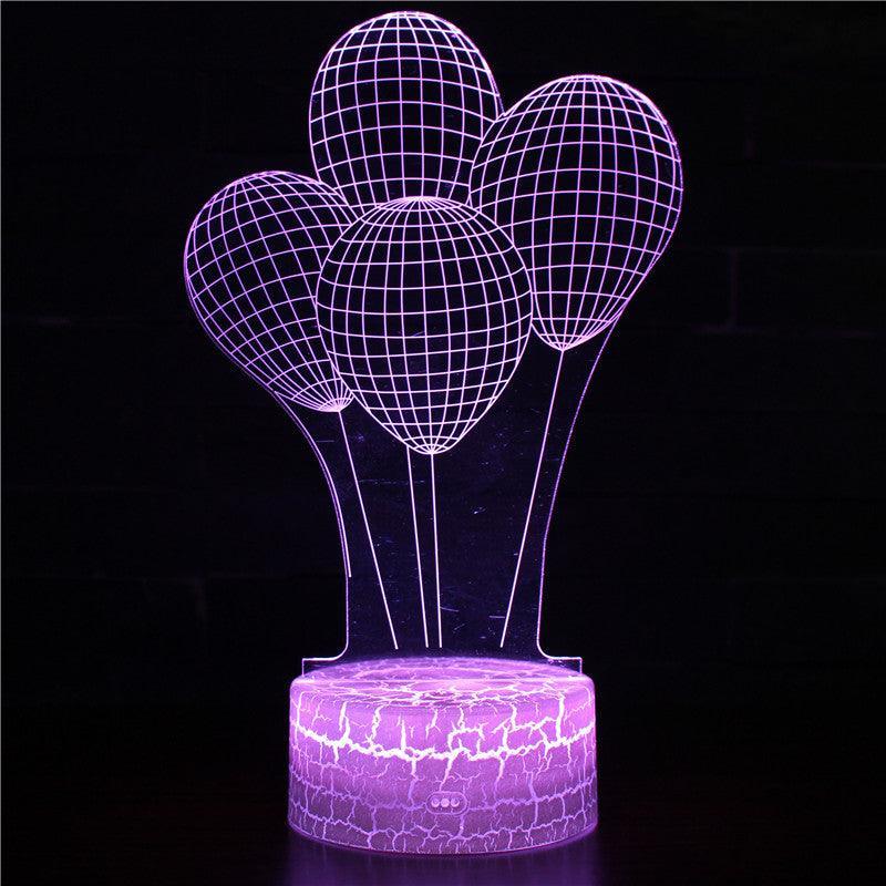 Birthday Balloons 3D Optical Illusion Lamp - 3D Optical Lamp