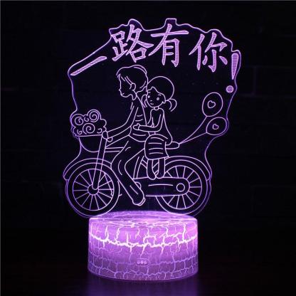 Valentine's Day 3D Optical Illusion Lamp - 3D Optical Lamp