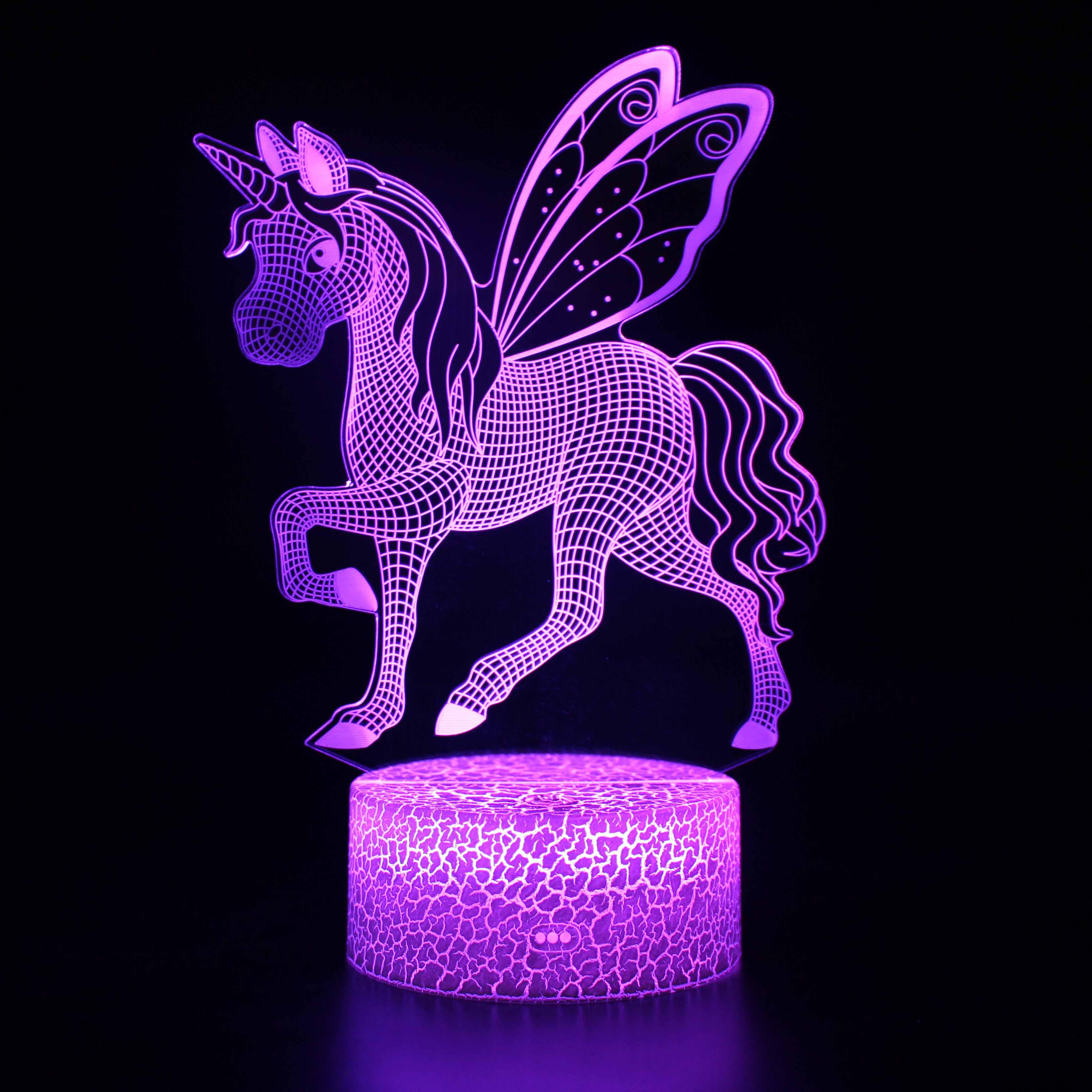 Abstract Unicorn Horse Lamp 3D Flying Magic for Your Room-3D Optical Lamp