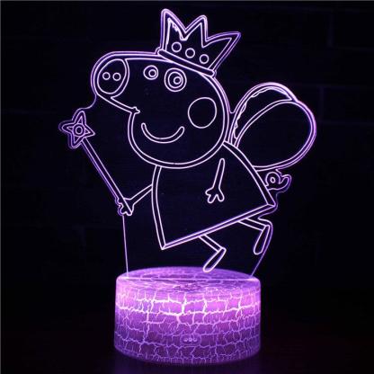 Peppa Pig Fairy 3D Optical Illusion Lamp - 3D Optical Lamp