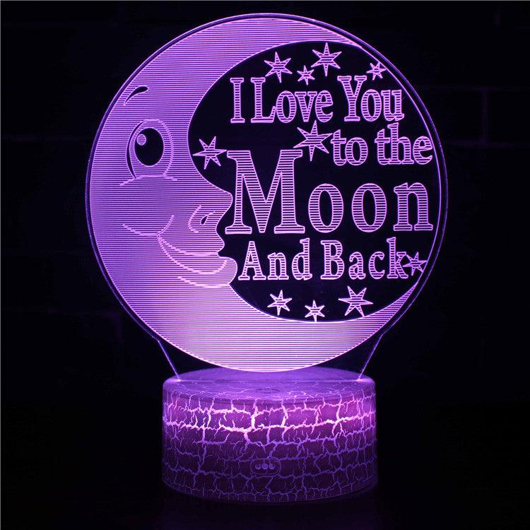 I Love You To The Moon & Back 3D Optical Illusion Lamp-3D Optical Lamp