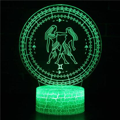 Gemini Constellation Optical Lamp in glowing LED brilliance-3D Optical Lamp