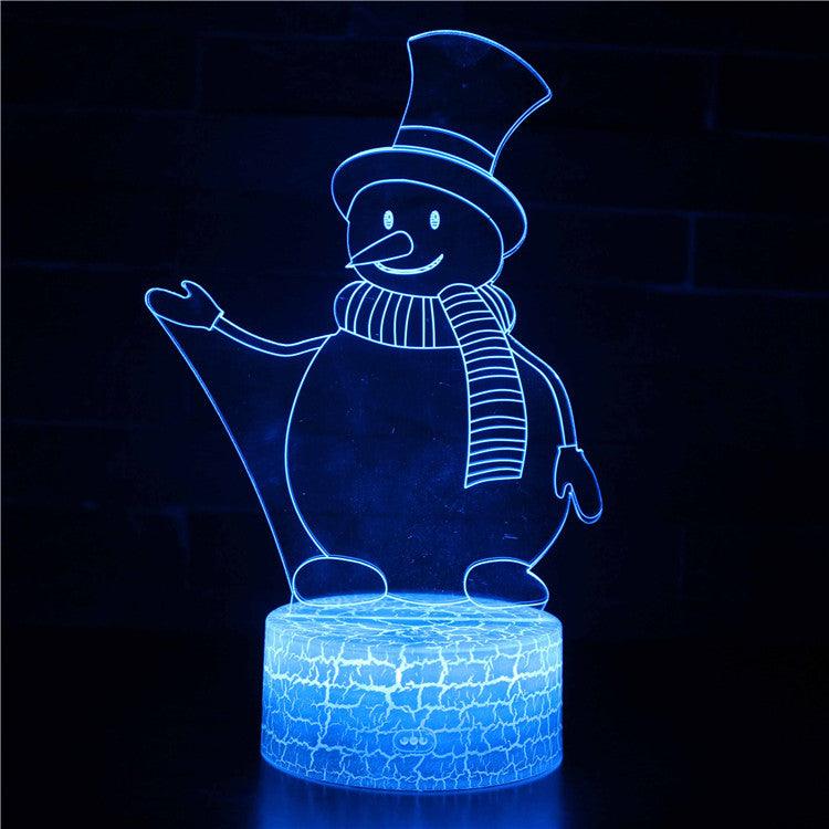 Christmas Snowman 3D Lamp A Frosty Glow for the Holiday Season-3D Optical Lamp