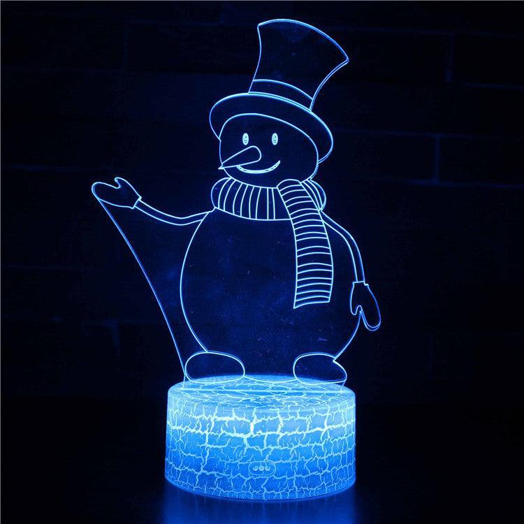 Christmas Snowman 3D Lamp A Frosty Glow for the Holiday Season-3D Optical Lamp