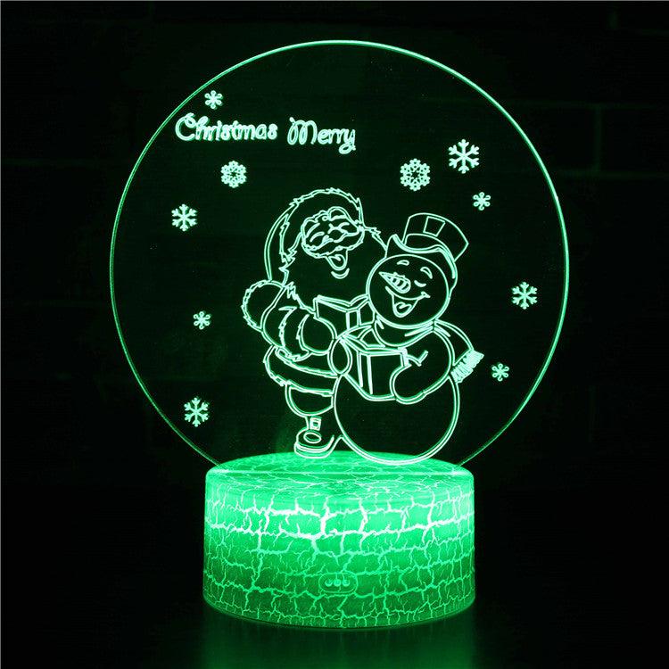 Christmas Santa Snowman Lamp A Whimsical Glow for Holiday Cheer-3D Optical Lamp
