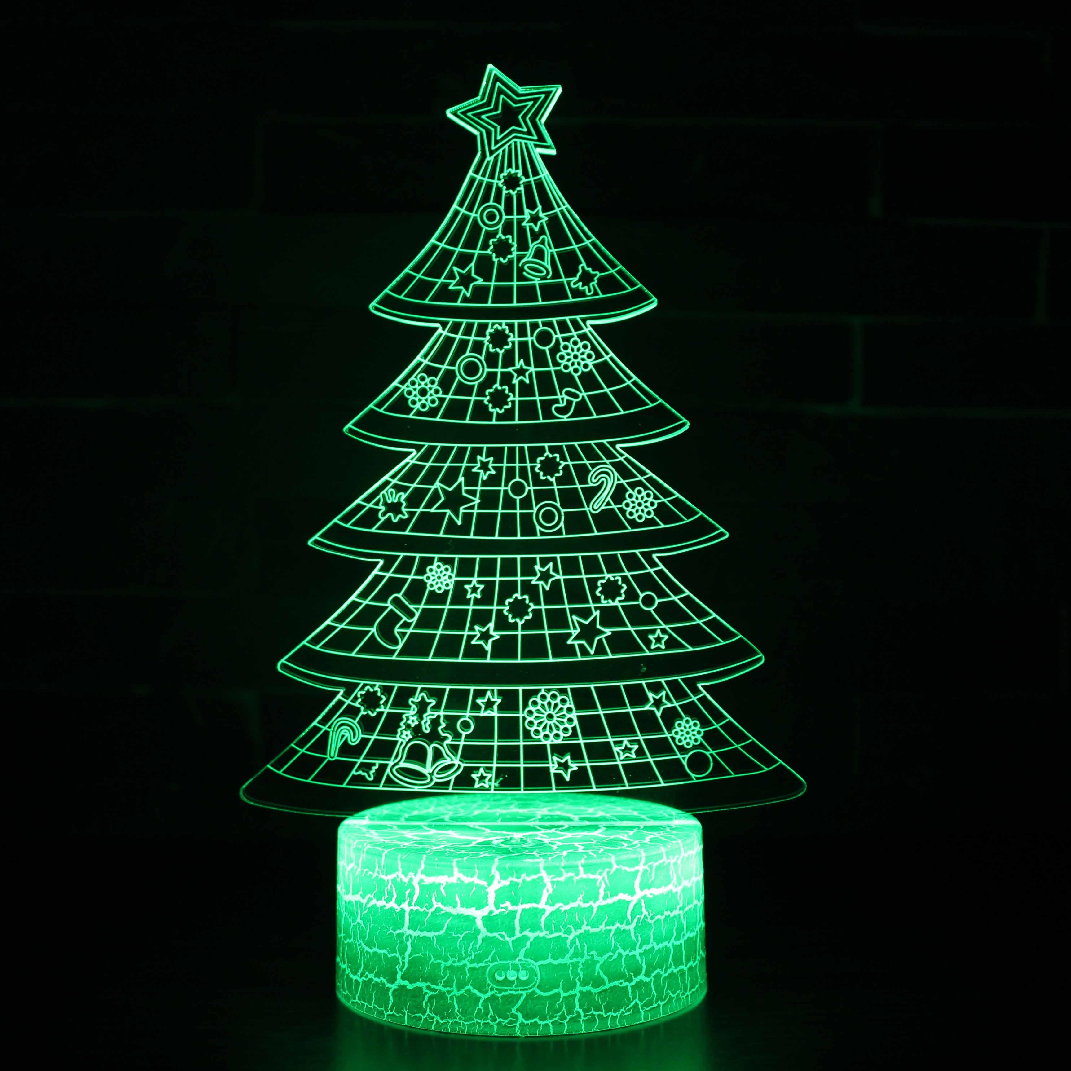Christmas Tree 3D Optical Illusion Lamp-3D Optical Lamp